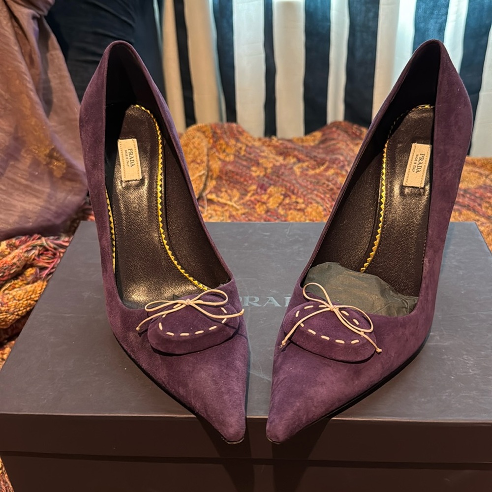 Prada Purple Suede Heels